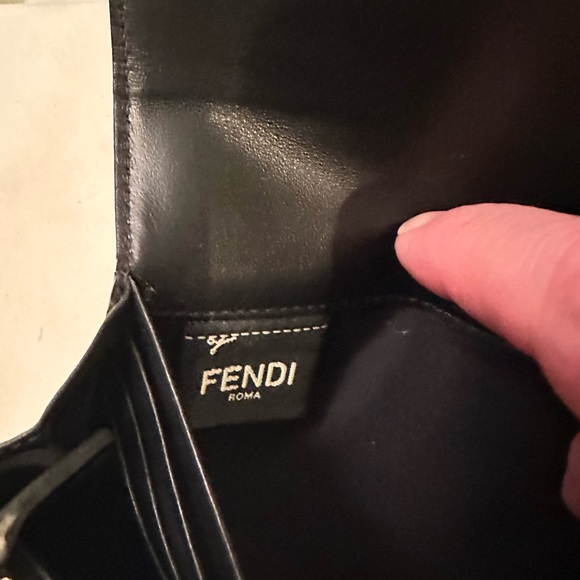 Fendi Roma as seen on pic on logo-long wallet dark tan/ light brown in EUC - Picture 5 of 10